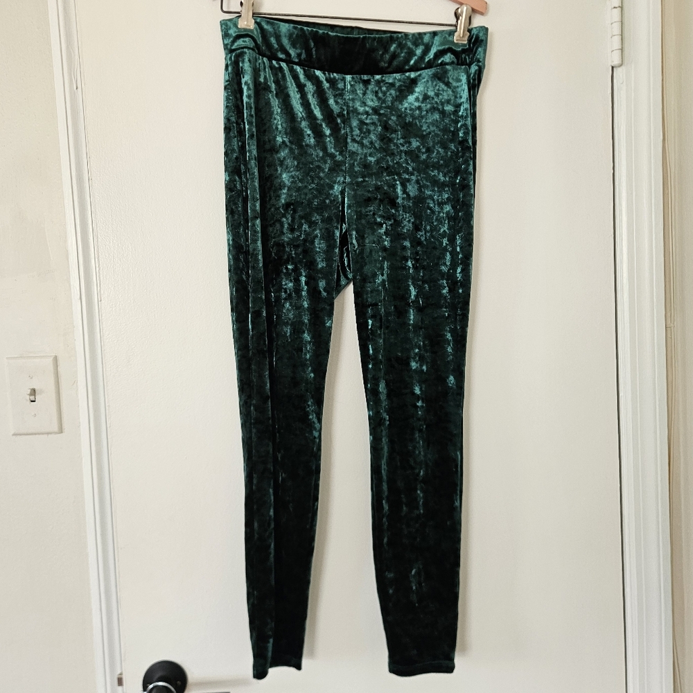 Torrid Womens Leggings 2X Crushed Velvet Ankle Forest Fairy Holiday Ren Faire